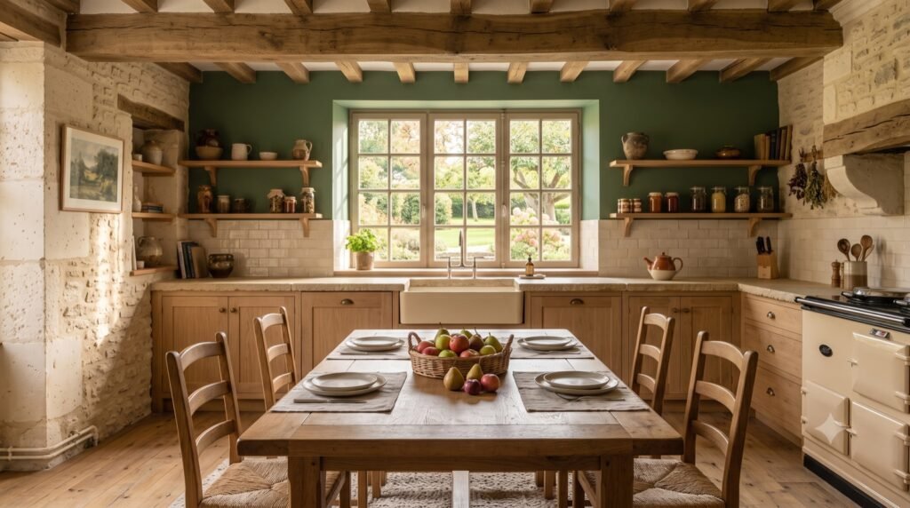 Cuisine d'une maison normande louée en courte durée